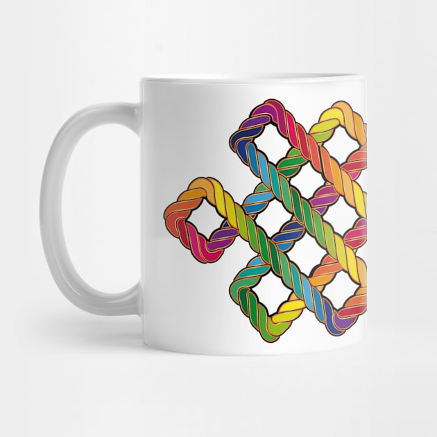 Buddhist endless knot in rainbow colors by Kisho